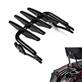 PBYMT Gloss Black Detachable Stealth Mounting Luggage Rack Compatible for Harley Touring Street Glide Road King Electra Glide 2009-2022 (Vivid Black)