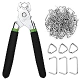 Mr. Pen- Hog Ring Pliers Kit, 110 Pack 3/4' Galvanized Hog Rings with 1 Hog Ring Pliers, Hog Rings and Pliers, Hog Ring Pliers for Fencing, Automotive Upholstery Hog Rings and Pliers.