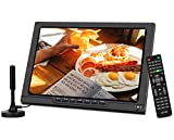 13.3inch Rechargeable Battery TV, Support/Car/Travel/Hurricane/Small ATSC Digital TV and Playback USB/AV in/HDMI in Port, Remote Control Function