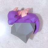 Dragon Paper Craft, 3D Origami Dragon, DIY Papercraft Templates Wall Décor Art Piece Paper Ornament, Paper Sculpture, 3D Animal, Geometric Paper Craft Origami Dragon, not a Finished Model