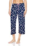 HUE womens Printed Knit Capri Sleep Pant Pajama Bottoms, Medieval - Beach Chair, Large US