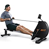 MEKBELT Rowing Machine for Home Use 350 lb Weight Capacity - Indoor Exercise Rower Row Machine with LCD Monitor Tablet Holder Magnetic Resistance Foldable, RM116 (Black)