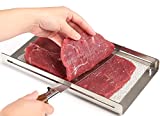 Linqi Meat slicer Cutting Board Beef Jerky Slicer Kit Stainless Steel Jerky Maker Cutting Board With 10-Inch Professional Slicing Adjustable Thickness Dishwasher Safe Jerky Maker