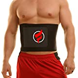 Fitru Waist Trimmer Sauna Ab Belt For Women & Men - Waist Trainer Stomach Wrap (Black, 8' X 42')