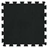 Genaflex Lock Heavy Duty Interlocking Rubber Gym Tiles 8mm Thick X 20' X 20' Super Durable Laminated Protective Exercise Home Gym Flooring Mats (100 Tiles, Black)