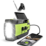 Emergency Crank Weather Radio, 4000mAh Solar Hand Crank Portable AM/FM/NOAA Weather Radio with 1W 3 Mode Flashlight & Motion Sensor Reading Lamp, Cell Phone Charger, SOS for Home and Emergency