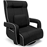 Best Choice Products Oversized 360-Degree High Back Swivel Gaming Chair, Big & Tall Multipurpose Floor Chair w/Lumbar Support Pillow, Armrests, Adjustable Foldable Backrest - Black