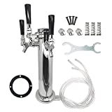Triple Tap Beer Dispenser Tower - LUCKEG Brand 3 inch Beer Kegerator Beer Tower with 3 Beer Faucet for Home Brewing Beer Kegging