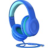 Fresnwel Kids Headphones Microphone, 85/94db Volume Limit Kids Headset, Foldable Wired Children Headphones Audio Sharing, Over Ear Stereo Headphone, Wired Kids Headset School Online Class Tablet