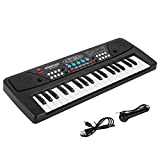 M SANMERSEN Kids Piano Keyboard, Piano for Kids with Microphone Portable Electronic Keyboards for Beginners 37 Keys Musical Toy for 3/4/5/6/7 Year Old Girls Boys