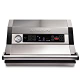 Avid Armor A420 Vacuum Sealer Machine, Locking Lid, Roll Storage with Cutter 12' Seal Bar, User Friendly Digital Controls, Stainless Construction, Space Saving - Stores Upright, Starter Roll Included