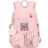 Laptop Backpacks 16 Inch School Bag College Backpack Large Travel Daypack Kawaii Bookbags for Teens Girls Women Students (Pink)