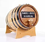 5 Liter American Oak Aging Chalkboard Barrel (1 Gallon) with Stand, Bung, and Spigot - for The Home Brewer, Distiller, Wine Maker and Cocktail Aging Bartender (Blank, Non-Customized)