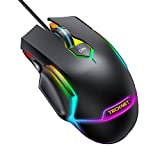 TECKNET RGB Wired Gaming Mouse with 11 Backlit Modes, 8-Level 16,000 DPI Adjustable, PC Gaming Mice with 9 Programmable Buttons, Ergonomic LED Backlit Computer USB Mouse for Laptop/PC/Windows/Gamer