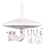 ANTOP UFO 720° Dual-Omni Reception Outdoor HDTV Antenna 65 Mile Range with Smartpass Amplified & Built-in 4G LTE Filter Fit Indoor/Outdoor/RV/Attic Use for Enhanced VHF/UHF(33ft Coaxial Cable) AT-415B
