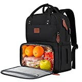 MATEIN 17 Inches Lunch Bookbag for Students, Extra Large Lunch Box with Insulated Cooler Compartment, Water Resistant Laptop Backpack with USB Charging Port for School College Work Picnic Beaches