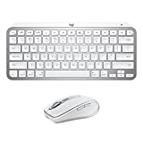 Logitech MX Keys Mini for Mac Keyboard + MX Anywhere 3 for Mac Wireless Mouse Combo - Backlit Keys, USB-C, Bluetooth, Ergonomic, Compact, Fast Scroll, Optimised for macOS, iPadOS – Pale Grey