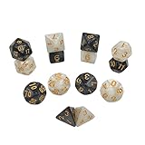 DND Dice,2 X 7Sets Dice Set for Dungeons and Dragons MTG RPG Table Game Dice D&D Tabletop Game,Polyhedral Steampunk Dice Games Set D% D4 D6 D8 D10 D12 D20 Dice Set with Gift Bag(Black+White)