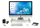 Mount-It! Glass Computer Monitor Riser and Laptop Stand | Clear Flat Screen Display Stand, Desktop Shelf and Organizer, Glass and Aluminum Construction, 22 Inches Wide, 44 lb Carrying Capacity