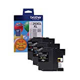 Brother Genuine High Yield Color Ink Cartridge, LC2033PKS, Replacement Color Ink Three Pack, Includes 1 Cartridge Each of Cyan, Magenta & Yellow, Page Yield Up To 550 Pages, Amazon Dash Replenishment Cartridge, LC203