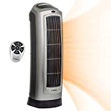 Lasko Oscillating Digital Ceramic Tower Heater for Home with Adjustable Thermostat, Timer and Remote Control, 23 Inches, 1500W, Silver, 755320