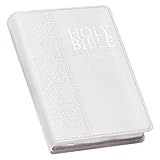 KJV Holy Bible, Compact White Faux Leather w/Ribbon Marker, Red Letter, King James Version