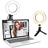 UBeesize Video Conference Lighting Kit, LED Ring Light with Clip and Stand for Computer, Selfie Light for Zoom Meetings,Live Streaming,YouTube,TikTok