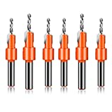 Countersink Drill Bit Set Wood Hole Drill Bit Timber Wood Working Drill Bits for Wood Screw Cutter Adjustable with Hex Key Wrench 6 Sizes 2.8×8, 2.8×10, 3×8, 3×10, 3.2×8, 3.2×10