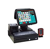 MEETSUN All in One POS System,Cash Register for Retail,Includes Touch Screen Cash Register,80MM Thermal Printer,Cash Drawer,handfree Barcode Scanner,Windows 10,POS Software (700-LS003)