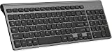 J JOYACCESS Wireless Keyboard, 2.4G Slim and Compact Wireless Keyboard with Numeric Pad for Laptop, MacBook Air, Apple, Computer, PC(Black and Grey)