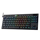 Redragon K622 Horus TKL RGB Mechanical Keyboard, Ultra-Thin Designed Wired Gaming Keyboard w/Low Profile Keycaps, Dedicated Media Control & Linear Red Switch, Pro Software Supported