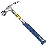 Estwing Framing Hammer - 22 oz Straight Rip Claw with Smooth Face & Shock Reduction Grip - E3-22SR, Silver