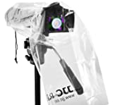 DSLR Camera Rain Cover JJC Rain Coat Sleeve Protector for Canon Nikon Fujifilm Sony Olympus Panasonic Pentax Sigma with a Lens up to 18' PE Material Clear See-Through(2 Pack)