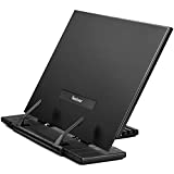 Readaeer Metal Book Stand for Desk Portable Document Holder for Cook Book, Music Book, iPad, Laptop, Reading Rest with 7 Adjustable Positions and Page Paper Clips