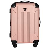 Travelers Club Chicago Hardside Expandable Spinner Luggage, Rose Gold, Carry-On 20-Inch