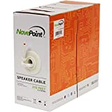 NavePoint 250ft in Wall Audio Speaker Cable Wire CL2 14/2 AWG Gauge 2 Conductor Bulk White