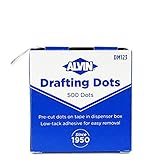 ALVIN DM123 Drafting Dots, Low Tack Adhesive, Ideal for Drafting, Tracing, Drawing, and Household Use, Easy Removal with No Residue - 500 Dots, 7/8-inch Diameter