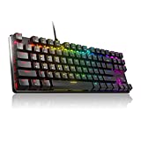 Pulsar Gaming Gears - PK002 Lunar Alloy TKL Mechanical Gaming Keyboard Blue Clicky RGB LED Rainbow Backlit USB Wired Game Keyboards for Windows PC PS5 PS4 Xbox 87 Keys Outemu Switches FPS