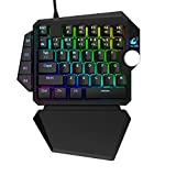 FELiCON RGB Gaming Half Keyboard with Detachable Wrist Rest, 39 Programmable Keys Multimedia Knob Professional Rainbow Backlight Mechanical Gaming Keypad Compatible with PC/Xbox/PS4