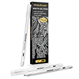 MISULOVE White Gel Pens, 3 Pack, Fine Point 0.8mm, Opaque White Archival Ink Pens, White Rollerball Pens for Artists Writing, Black Paper, Drawing, Taking Note & Sketching, Illustration Deisgn