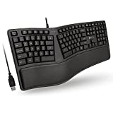 X9 Performance Ergonomic Keyboard Wired with Wrist Rest - Type Comfortably Longer - USB Wired Keyboard for Laptop with Cushion, 110 Keys, and 5ft Cable - Split Keyboard for PC, Ergo Computer Keyboard