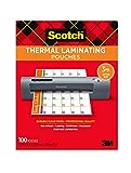 Scotch Thermal Laminating Pouches, 100 Count-Pack of 1, 8.9 x 11.4 Inches, Letter Size Sheets (TP3854-100)
