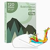Jeezfee Sublimation Paper, 11' x 17' (A3) 120 Sheets 125g Heat Transfer Paper Compatible with Inkjet Printer for Light Fabric, T Shirts, Mugs