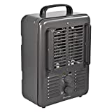 Comfort Zone CZ798 1,500-Watt Milkhouse Style Electric Portable Utility Heater with Adjustable Thermostat, Overheat Protection, and Safety Tip-Over Switch, Grey