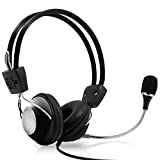 Multimedia Gaming USB Mic Headset - Over Ear Professional Wired Headphone w/ Noise Cancelling Mic, 3D 360 Stereo Surround Sound - PC Gaming Console - Game, Skype Chat, Call Center - Pyle Home PHPMCU10