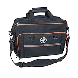 Klein Tools 55455M Tool Bag, Tradesman Pro Tech Bag with Laptop Pocket, Black and Orange