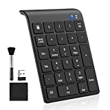 Wireless Number Pads, Numeric Keypad Numpad 27 Keys Portable 2.4 GHz Financial Accounting Number Keyboard with Clean Brush Slim Min Extensions for MacBook, MacBook Air/Pro,Notebook, Desktop,Laptop,PC