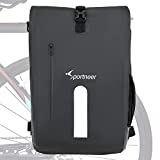 Pannier Bags for Bicycles Rear Rack: Sportneer Bike Pannier Backpack with Padded Laptop Bag, Waterproof Bike Saddle Bag with Cross Shoulder Strap & Quick-Release Clip-On for Grocery/Touring/Commute