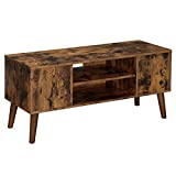 VASAGLE Retro TV Stand for Televisions up to 42 Inches, Mid-Century Modern Entertainment Center, 43.4”, Rustic Brown