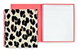 Kate Spade New York Large College Ruled Notebook, 11' x 9.5' Leopard Print Spiral Notebook with 160 Pages, Forest Feline